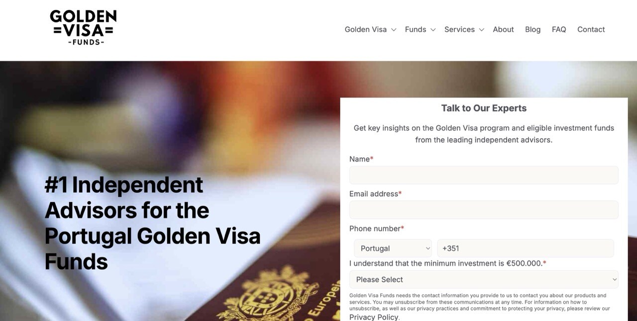 Access our Golden Visa Funds specialized website